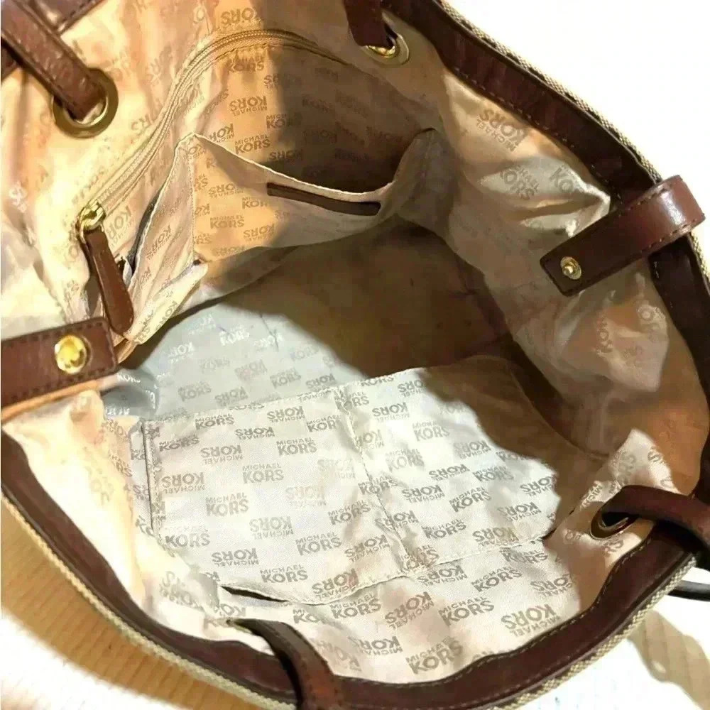 Michael Kors Mk Signature Print Canvas Tote Handb… - image 4